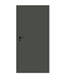 Металлическая (техническая) дверь одностворчатая глухая. RAL6015